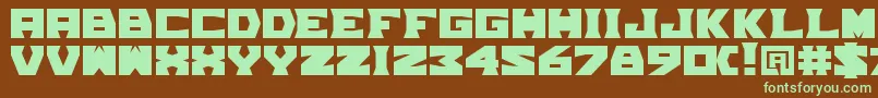 TpfGrumMel Font – Green Fonts on Brown Background