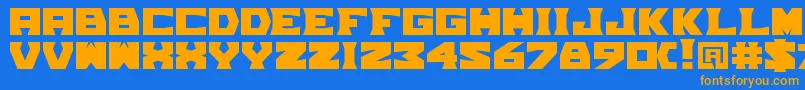 TpfGrumMel Font – Orange Fonts on Blue Background
