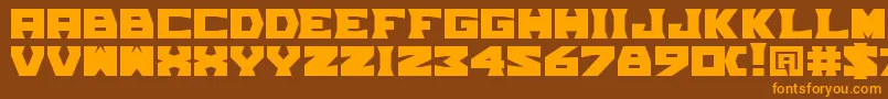 TpfGrumMel Font – Orange Fonts on Brown Background
