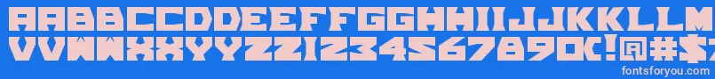 TpfGrumMel Font – Pink Fonts on Blue Background