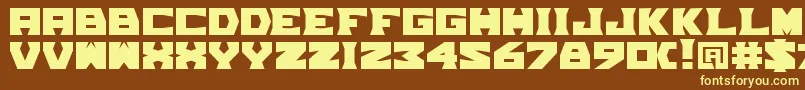 TpfGrumMel Font – Yellow Fonts on Brown Background