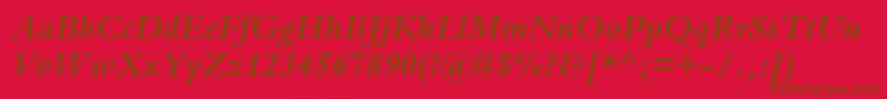 BemboBoldItalic Font – Brown Fonts on Red Background