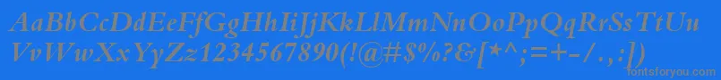 BemboBoldItalic Font – Gray Fonts on Blue Background