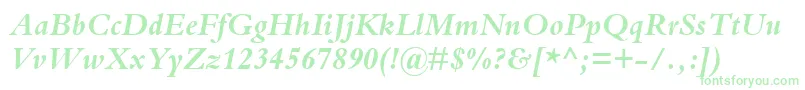 BemboBoldItalic Font – Green Fonts on White Background