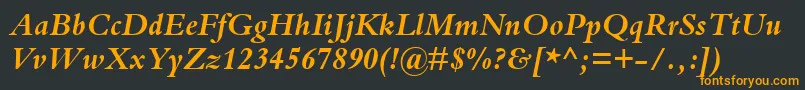BemboBoldItalic Font – Orange Fonts on Black Background