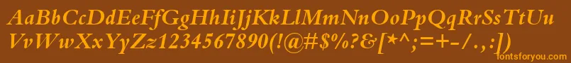 BemboBoldItalic Font – Orange Fonts on Brown Background