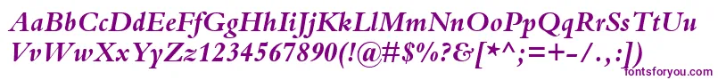 BemboBoldItalic Font – Purple Fonts on White Background