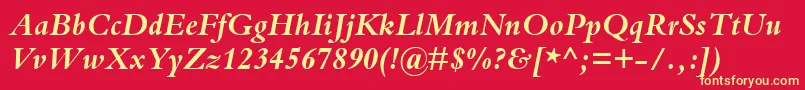 BemboBoldItalic Font – Yellow Fonts on Red Background