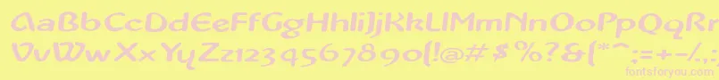 Popup Font – Pink Fonts on Yellow Background