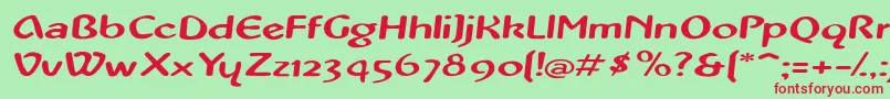 Popup Font – Red Fonts on Green Background