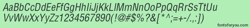 AglettericacondensedcItalic Font – Black Fonts on Green Background