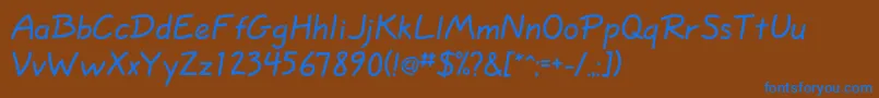 Шрифт Eskizonec – синие шрифты на коричневом фоне