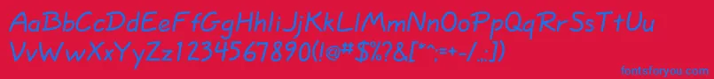 Eskizonec Font – Blue Fonts on Red Background