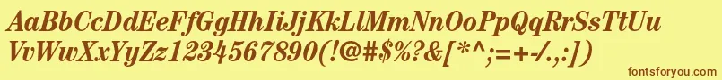 CenturystdBoldcondensedit Font – Brown Fonts on Yellow Background