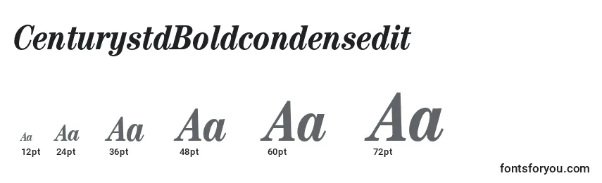 CenturystdBoldcondensedit Font Sizes