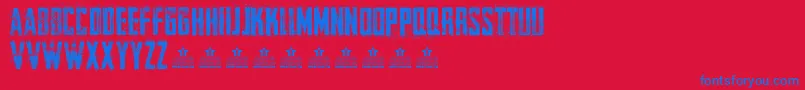 フォントCureOfPainPersonal – 赤い背景に青い文字