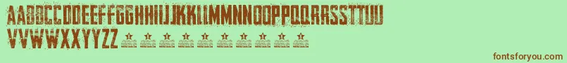 CureOfPainPersonal Font – Brown Fonts on Green Background