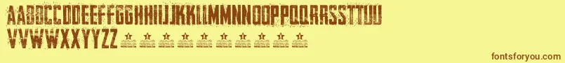 CureOfPainPersonal Font – Brown Fonts on Yellow Background