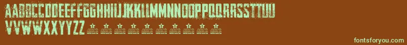CureOfPainPersonal Font – Green Fonts on Brown Background