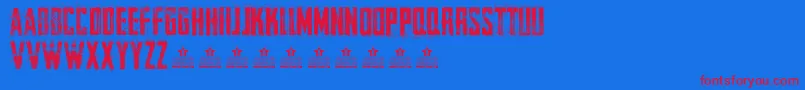 CureOfPainPersonal Font – Red Fonts on Blue Background