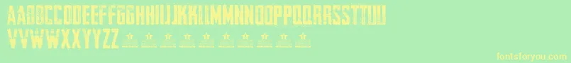 CureOfPainPersonal Font – Yellow Fonts on Green Background