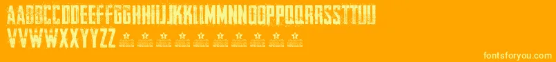 Więcej informacji o czcionce CureOfPainPersonal Czcionka CureOfPainPersonal – żółte czcionki na pomarańczowym tle
