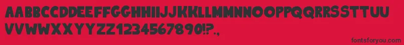 Fonte KingOfTheHill2 – fontes pretas em um fundo vermelho