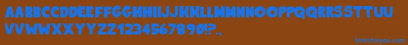 フォントKingOfTheHill2 – 茶色の背景に青い文字