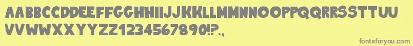 フォントKingOfTheHill2 – 黄色の背景に灰色の文字