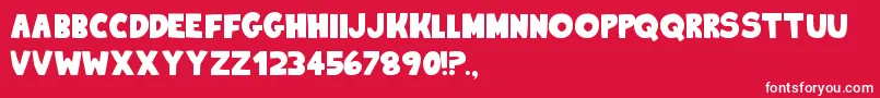 Fonte KingOfTheHill2 – fontes brancas em um fundo vermelho