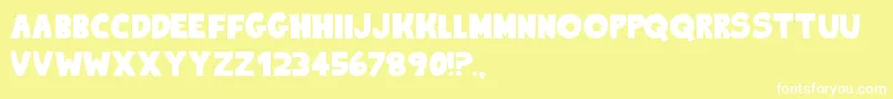 KingOfTheHill2-fontti – valkoiset fontit keltaisella taustalla