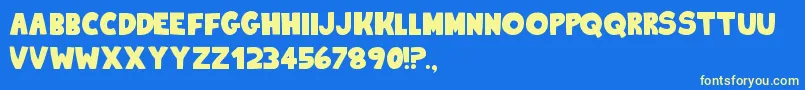 フォントKingOfTheHill2 – 黄色の文字、青い背景