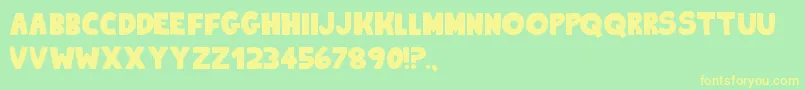 Fonte KingOfTheHill2 – fontes amarelas em um fundo verde