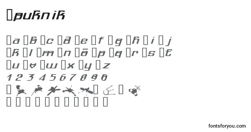 Spuknik-fontti – aakkoset, numerot, erikoismerkit
