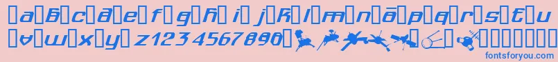 Spuknik Font – Blue Fonts on Pink Background