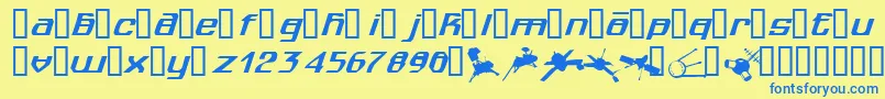Spuknik Font – Blue Fonts on Yellow Background