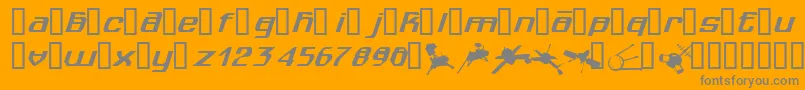 フォントSpuknik – オレンジの背景に灰色の文字