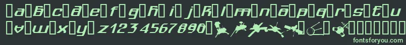 Spuknik-fontti – vihreät fontit mustalla taustalla
