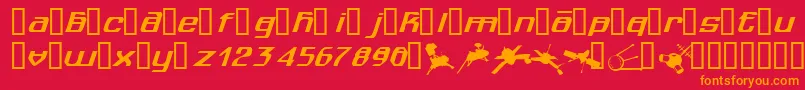 Spuknik Font – Orange Fonts on Red Background