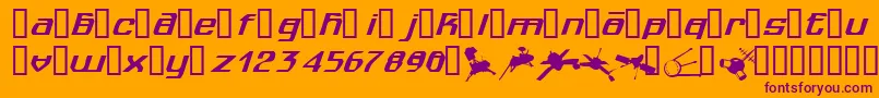 Spuknik Font – Purple Fonts on Orange Background