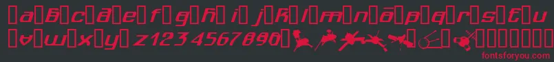 フォントSpuknik – 黒い背景に赤い文字