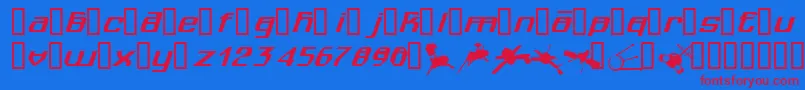 Spuknik Font – Red Fonts on Blue Background