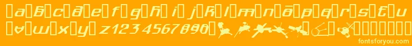 Spuknik Font – Yellow Fonts on Orange Background