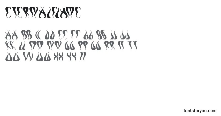 Czcionka Eternalflame – alfabet, cyfry, specjalne znaki