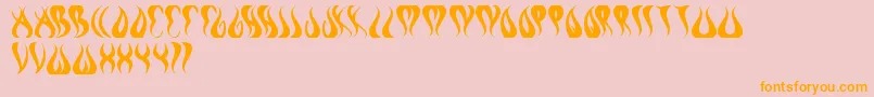 Eternalflame-Schriftart – Orangefarbene Schriften auf rosa Hintergrund