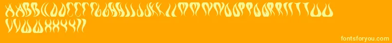 Eternalflame-Schriftart – Gelbe Schriften auf orangefarbenem Hintergrund