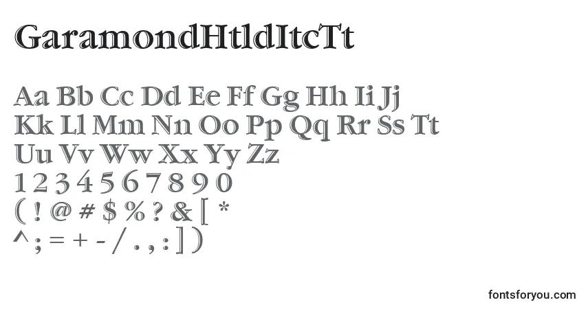 Шрифт GaramondHtldItcTt – алфавит, цифры, специальные символы