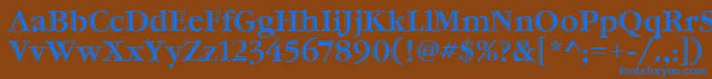 GaramondHtldItcTt Font – Blue Fonts on Brown Background