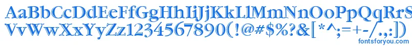 フォントGaramondHtldItcTt – 白い背景に青い文字