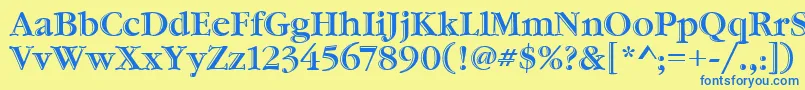 GaramondHtldItcTt Font – Blue Fonts on Yellow Background